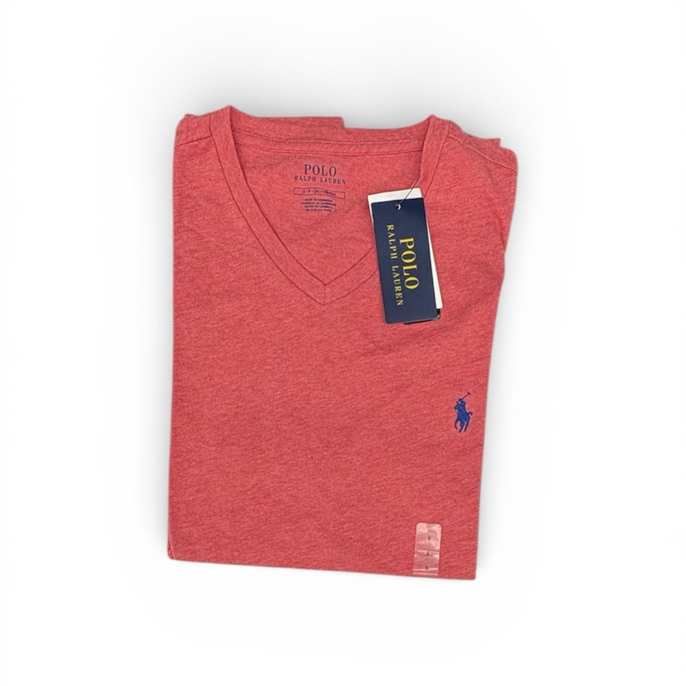 Polo by Ralph Lauren Men's Red V-Neck Polo Shirt